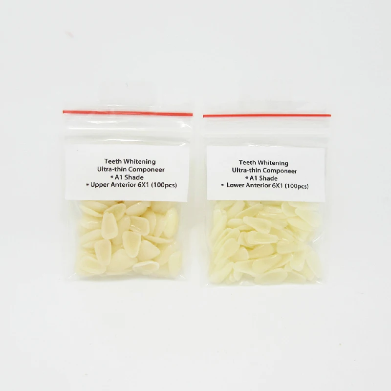 

2bag*100PCS Ultrathin Dental Composite Resin Veneer Upper & Lower Anterior Teeth A1 Shade Restorative Tooth Whitening Materials