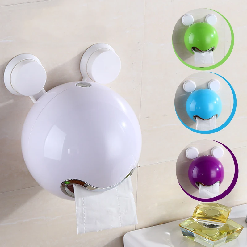 KOYIDA Plastic Toilet Paper Holder Wall Suction Creative Waterproof