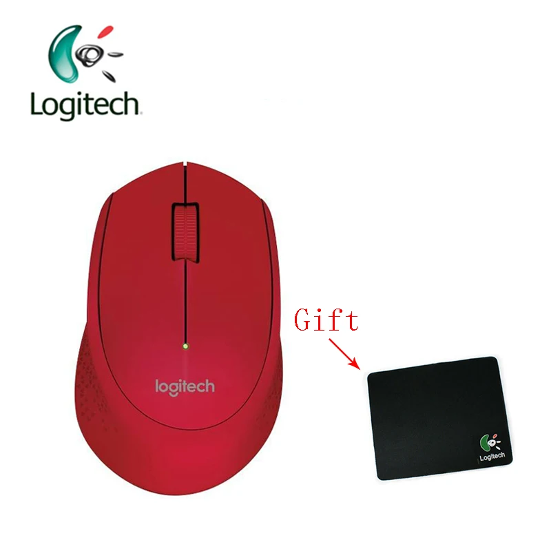 Logitech M280 Беспроводной Мышь Поддержка офисные Тесты с USB нано-приемник 1000 точек/дюйм для Windows 10/8/7/Vista Mac OS+ Бесплатный подарок - Цвет: Red