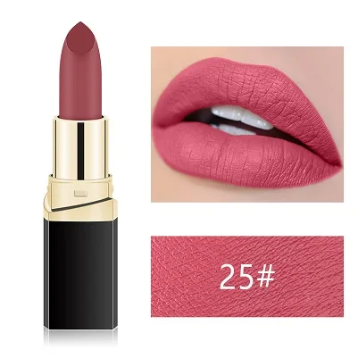 MISS ROSE Lipstick Matte Waterproof Make Up Long Lasting Lip Stick 42 Colors Easy To Wear Lipstick Lips Makeup Mate Lipstick - Цвет: 25