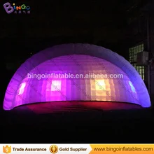 Free shipping 6x3x4 meters Inflatable half dome tent LED lighting Blow up tent with blower for kids toy tents