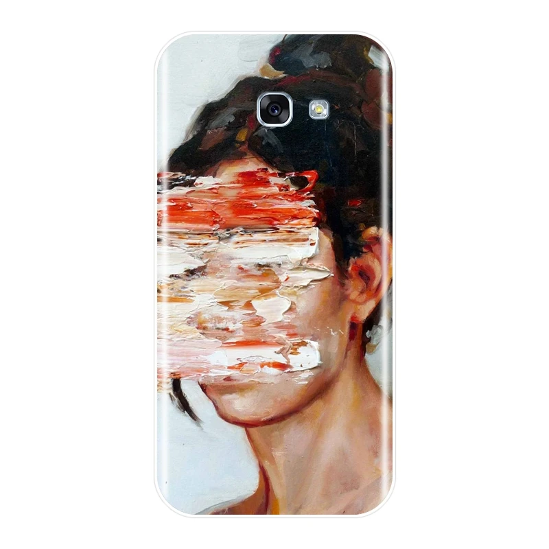 Чехол для телефона Samsung Galaxy A5 A7 2018 A6 A8 Plus Art Girl мягкий силиконовый чехол накладка A3