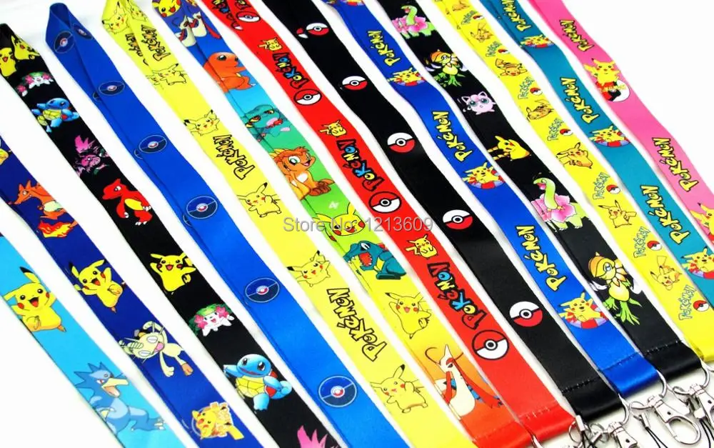 

Free Shipping 30/Lot Pokemon Pikachu PHONE LANYARD KEYS ID NECK STRAPS Wholesale