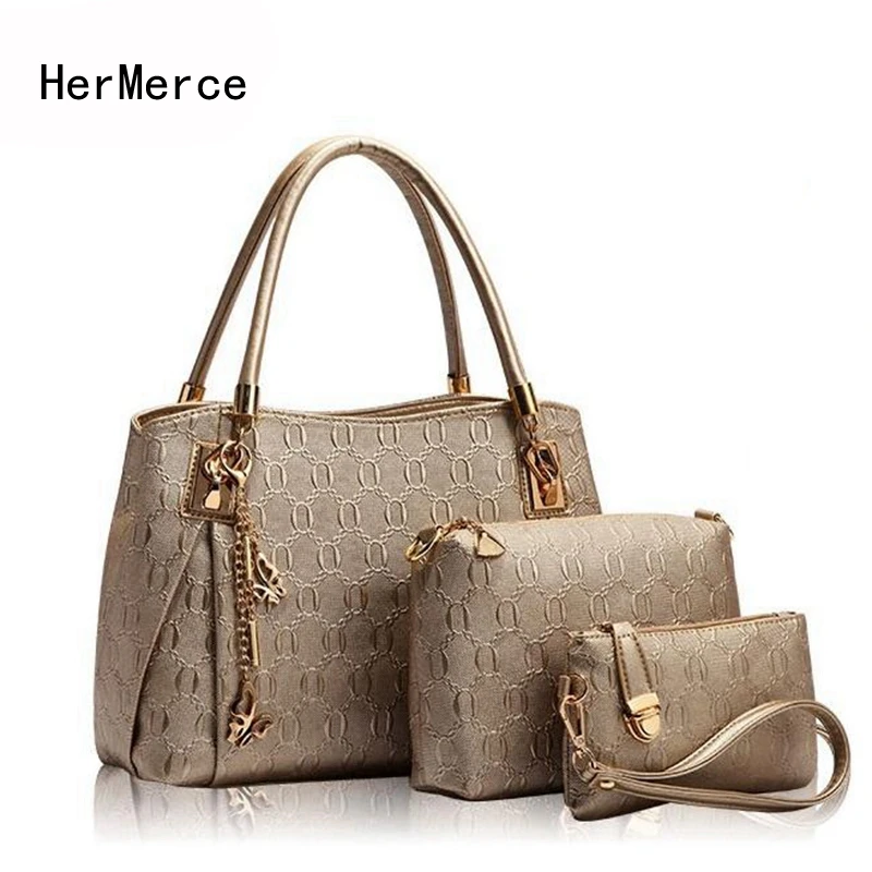 HerMerce Luxury font b Handbags b font Women Bags Designer Female Hobo Tote font b Set