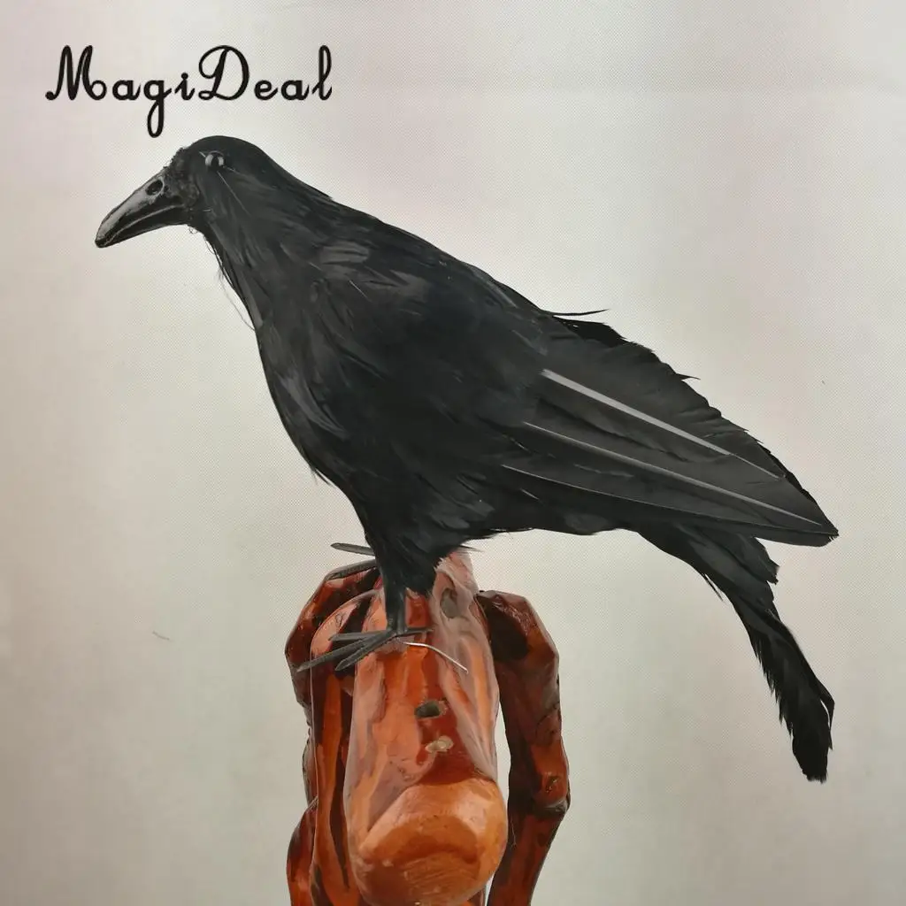 MagiDeal Black Crow Garden Bird Scarer Scarecrow Mice Garden Yard Deterrent Repeller Traps Birds Ornament Garden Decor