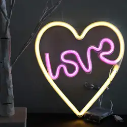 BIFI-любовь в сердце неоновая вывеска, светодио дный Neon Light Вход с держатель базы для вечерние поставляет девочек украшения комнаты аксессуар