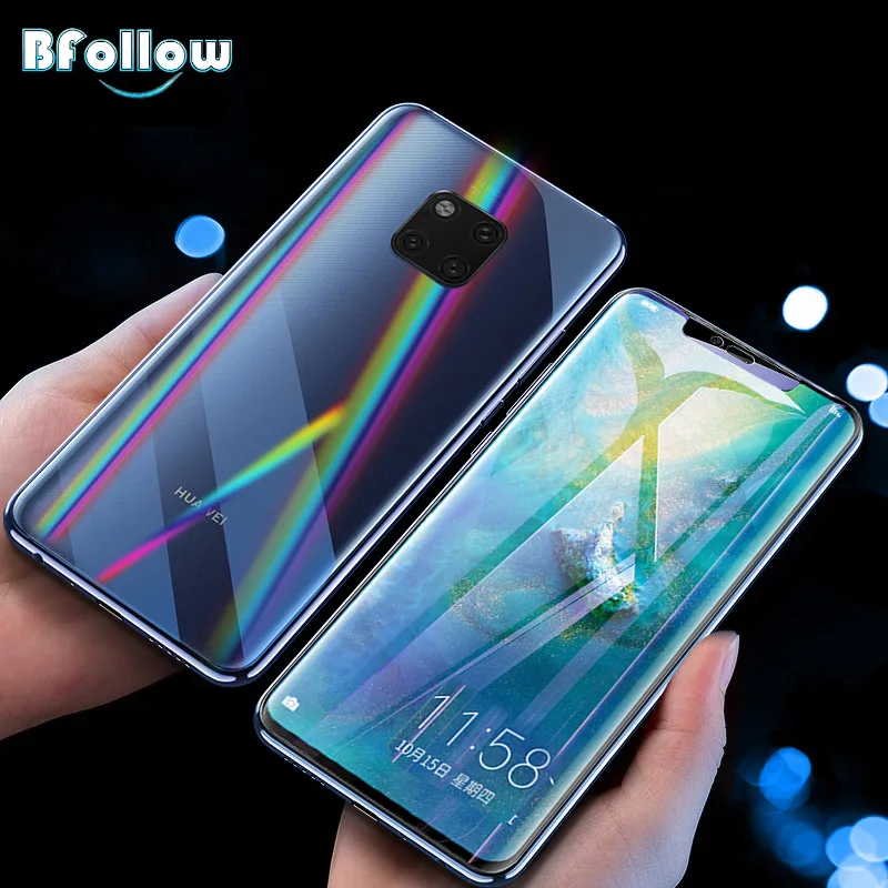 BFOLLOW 5D Защитная пленка для huawei mate 20/20 Pro/20 Lite/20X с мягким полным покрытием+ Аврора задняя пленка анти шок