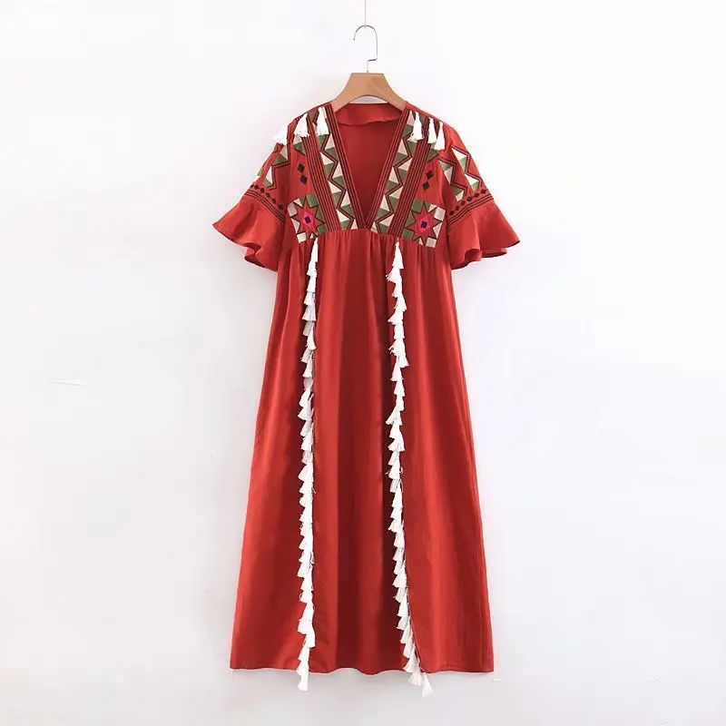 

SDP85-9204 Euro-American fashionable embroidered dress