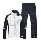2019 Spring Running Sets Men Sport Suits Sportswear Set Polyester Fitness Training Gym Cycling Tracksuit Zip Pocket Jogging Suit