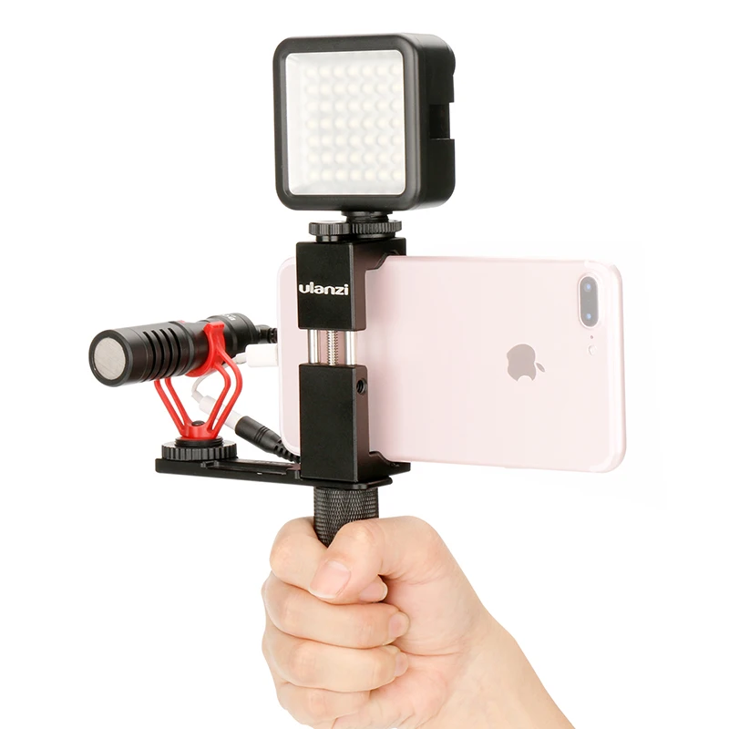 Ulanzi ST-02S алюминиевый штатив для мобильного телефона крепление зажим держатель с горячий башмак w ручка Риг клипер для iPhone Vlogging Fillmaking