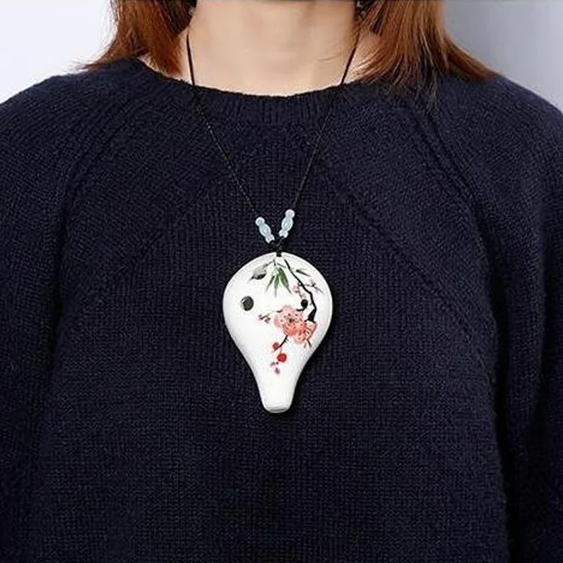 Padrão de Flor Musical para Iniciante Venda Quente Ocarina Buracos Cerâmica ac Chave Instrumento 6