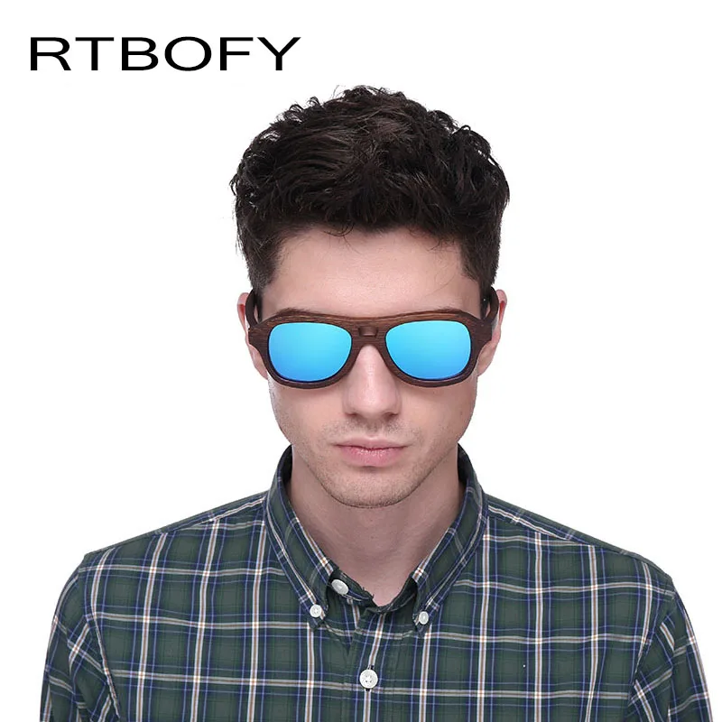 RTBOFY деревянные солнцезащитные очки для женщин и мужчин поляризационные линзы