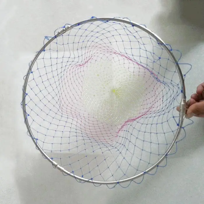 Malha de Arame Rede de Pesca de Dobramento Novo Aço Inoxidável Cabeça Brailer Cola Rodada Saco Sniggle Monofilamento 50 cm 5 rede de arame dobrável pesca saco rede sniggle monofilamento 50cm
