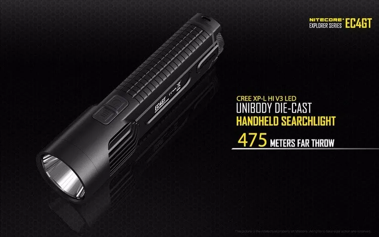 NITECORE EC4GT удобный портативный 1000 лм излучатель фонарик фонарь прожектор охота кемпинг без батареи