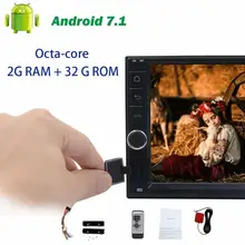 Android 7.1 Octa-core GPS Navigation on-board computer BT Head Unit 2 din Car no DVD support Steering wheel control USB/SD Wifi