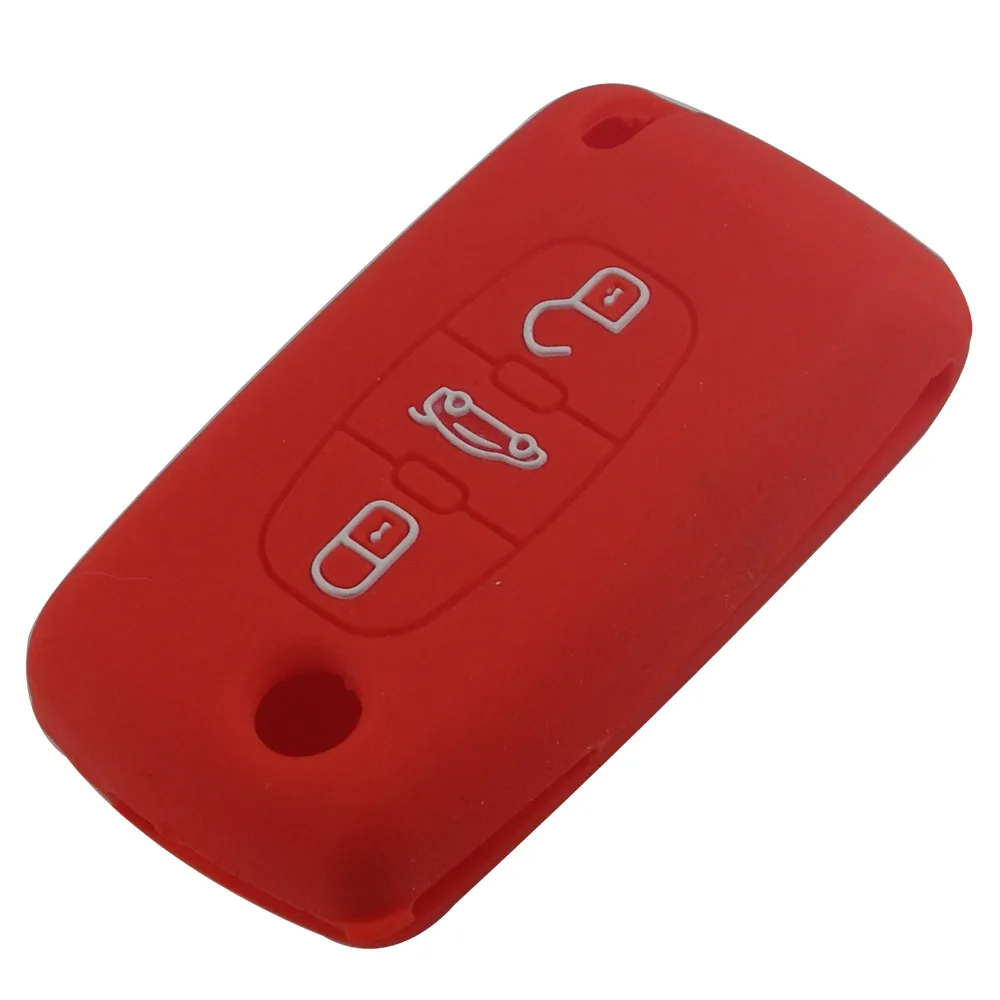 3 кнопки красочные силиконовый для ключа автомобиля в виде ракушки для CITROEN C2 C3 C4 C5 C6 Picasso дистанционного флип-ключ для автомобиля Fob чехол с логотипом