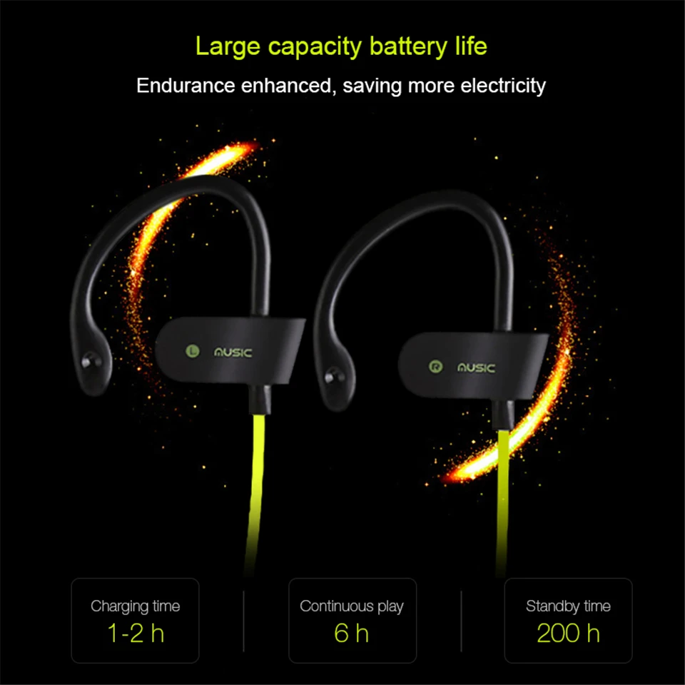  FineBorn Waterproof Sports Wireless Bluetooth Earphone for Phone Handsfree Bluetooth Headphone with Mic Stereo Bass Gym Earbud  (22)