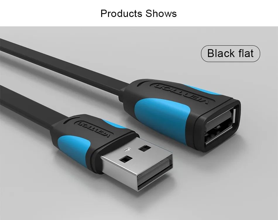 Vention USB 2,0 папа-мама USB кабель 1 м 1,5 м 2 м 3 м 5 м 3 фута Удлинительный кабель удлинитель шнура для портативных ПК