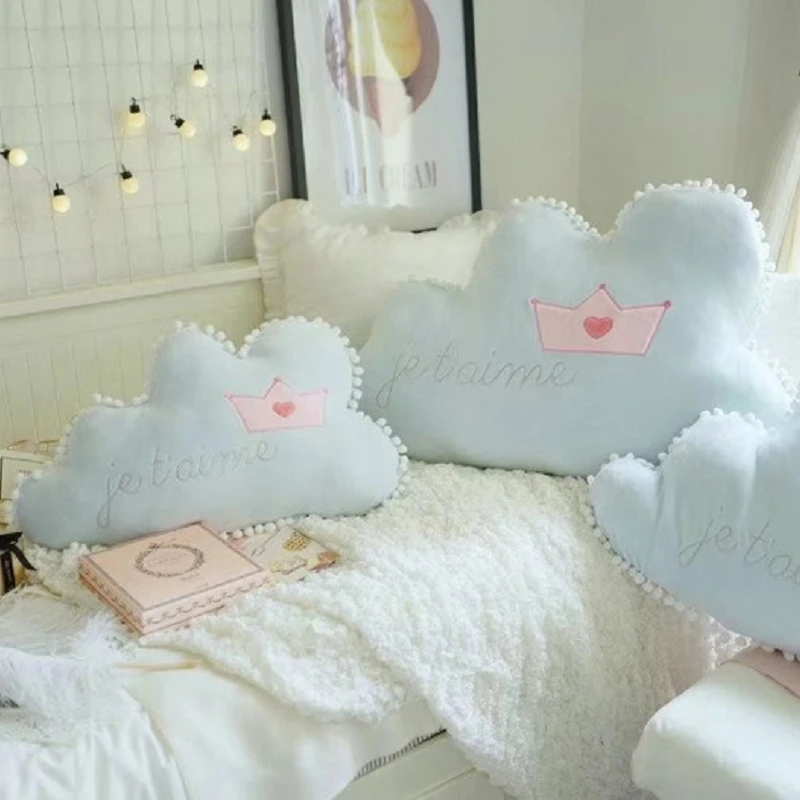 

PINK BLUE GRAY Crib Side Baby Pillow Bed Bumper Newborn Baby Room Decor Backrest Pillow Baby Cot Bedding Nursery Set