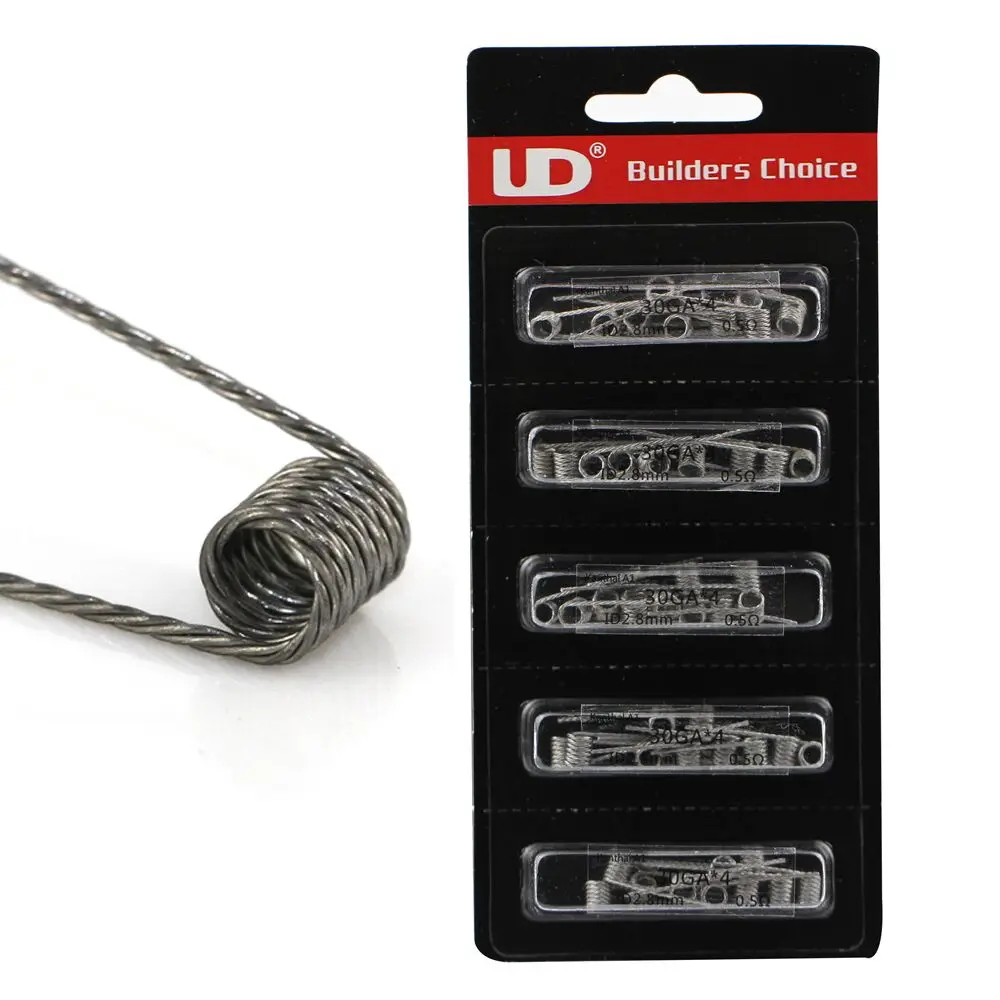 

50pcs Original UD High Quality Prebuilt Coil KA1 26GA 0.4 x ID2.5 x 0.5ohm Inner Diameter 2.5mm for Electronic Cigarette DIY