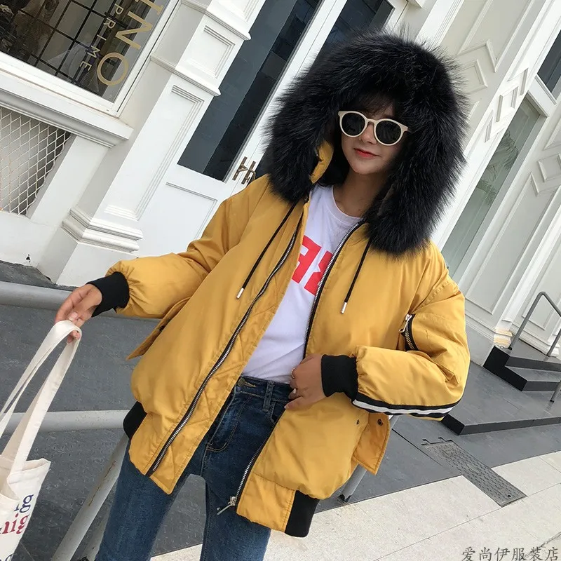 yellow Пальто женское Новое утепленное пуховое хлопковое пальто с хлопковой подкладкой - Цвет: yellow