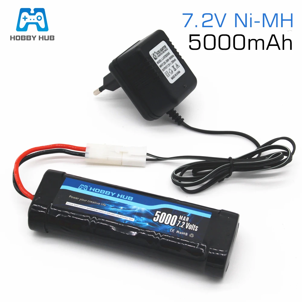 recargable de V, 5000mAh SC * 6 celdas, con cargador, Ni MH, paquete de 7,2 V para juguetes RC, coches RC, batería de 7,2 v, Tamiya|Partes y accesorios| - AliExpress
