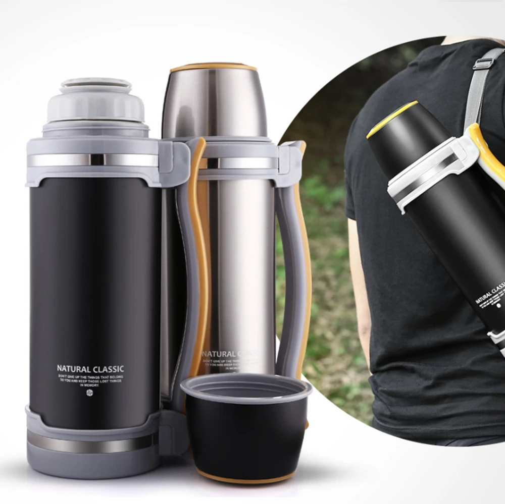 SUS304 STAINLESS STEEL VACUUM INSULATED POT FLASK LARGE CAPACITY 2L