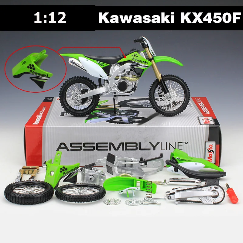 Maisto 112 Kawasaki Motorcycle Toy KX450F Motor Car Kits DIY Assembled