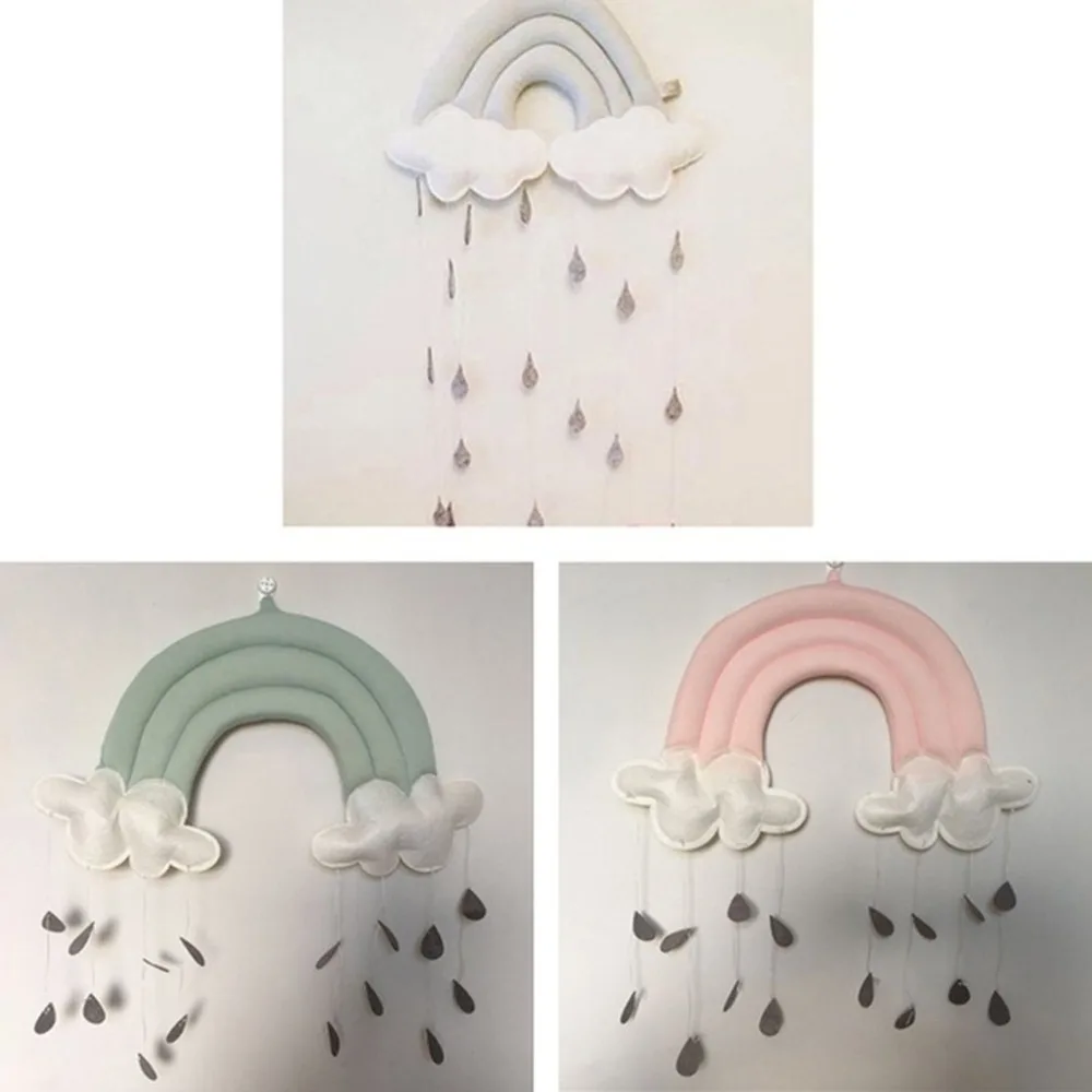 

Bright Color Tent Props Toy Raining Clouds Water Drop Baby Bed Room Hanging Wall Decor Kids Room Decoration