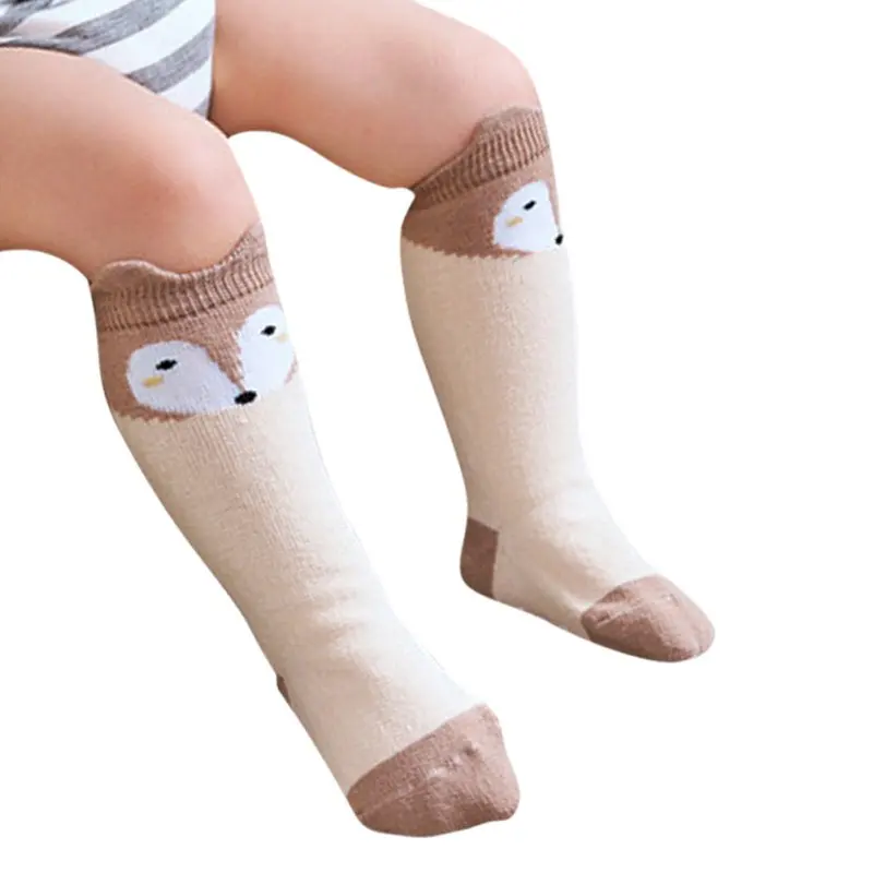 Нескользящие Гольфы с животным узором для новорожденных девочек и мальчиков носки для малышей