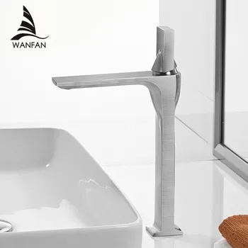 

Basin Faucet Retro Brushed Nickel Taps Bathroom Sink Faucet Single Handle Hole Deck Vintage Wash Hot Cold Mixer Tap Crane 855003