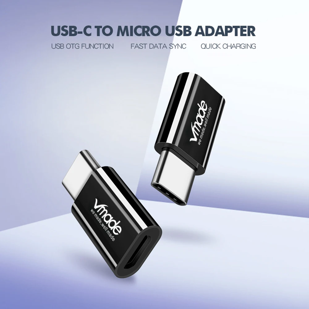 Vmade Micro USB к usb type-C адаптер мужчин и женщин преобразования кабельный разъем для huawei P20 type-C адаптер мобильных телефонов