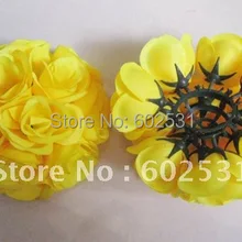 SPR 15 см свадебные шелк поцелуи цветок мяч-желтый, празднования украшение цветок мяч, вечерние украшения цветок мяч