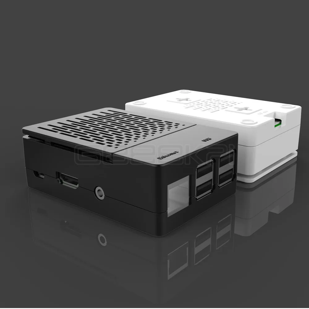 GeeekPi ABS Black / White Case Cover Enclosure Shell Box + Heat Sinks + Cooling Fan for Raspberry Pi 3 B+ Plus / 3 B 2 B raspberry pi case