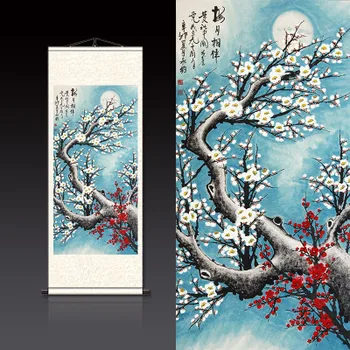 

Mei month accompanied by silk painting room decoration G 07