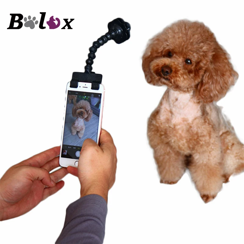 Pet Selfie Stick for Pets Dog Cat Take Photos Training Toy fit iPhone Samsung and Most Smartphone Tablet Black/White
