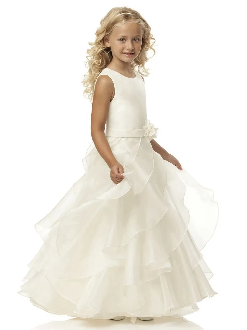 Top-White-Communion-Dress-With-Scoop-Tank-Sleeveless-Ball-Gown-Floor-Length-Tiered-Flowers-Organza-Flower (2)