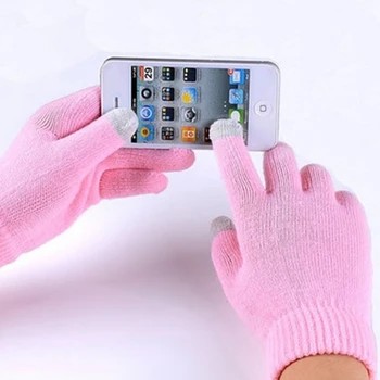 

KLV Unisex Winter Outdoor Touch Screen Gloves Stretch Solid Color 9 Colors Select