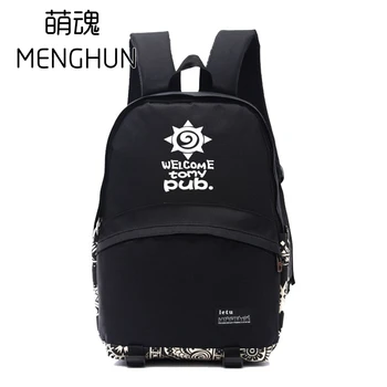 

new pc card game Hearth Stone inspired logo printing Welcome to my pub game fans backpack Hearth stone backpacks NB153