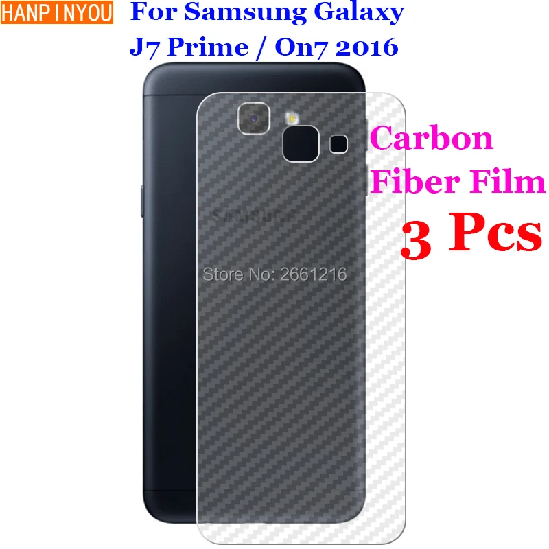 

3 Pcs/Lot For Samsung Galaxy J7 Prime / On7 2016 3D Non-slip Clear Carbon Fiber Back Film Screen Protector Protective Sticker