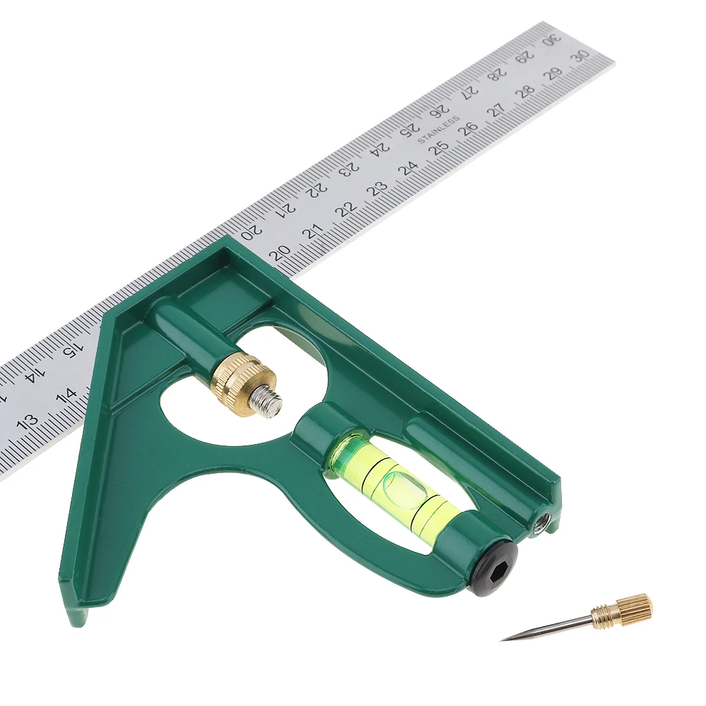 12 inch 300mm Adjustable Combination Square Angle Ruler 45 / 90 Degree with Bubble Level Multi-functional Measuring Tools digital angle protractor,carpenter measuring tool,angle measuring tool,angle protractor