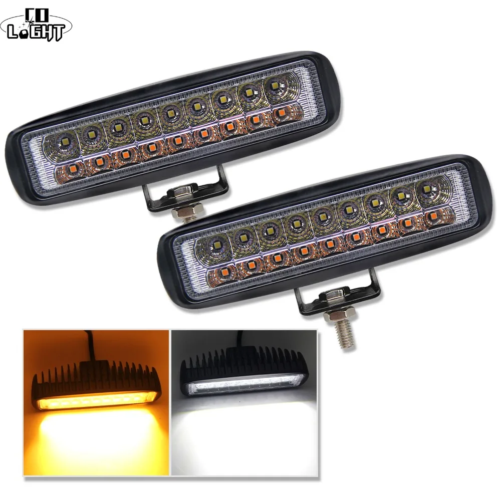 

CO LIGHT 6inch 36W LED Work Light 12V 2-Rows Flood Beam Spotlight for Jeep Motorcycles Offroad 4x4 ATV 4WD SUV UAZ Car Fog Light