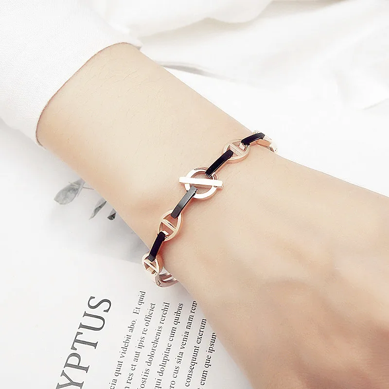 

New Arrival Rose Gold 316L Stainless Steel Bracelet For Women Nickel free Bangle Fashion Jewelry