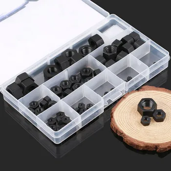 

M2M2.5M3-M12 Set Black and White Nylon Hex Nuts, Plastic Nuts, Nylon Nuts