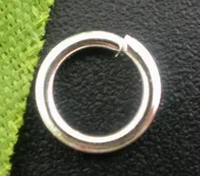 Doreenbeads 200 peças banhado a prata anéis de salto aberto 7mm de diâmetro. Achados