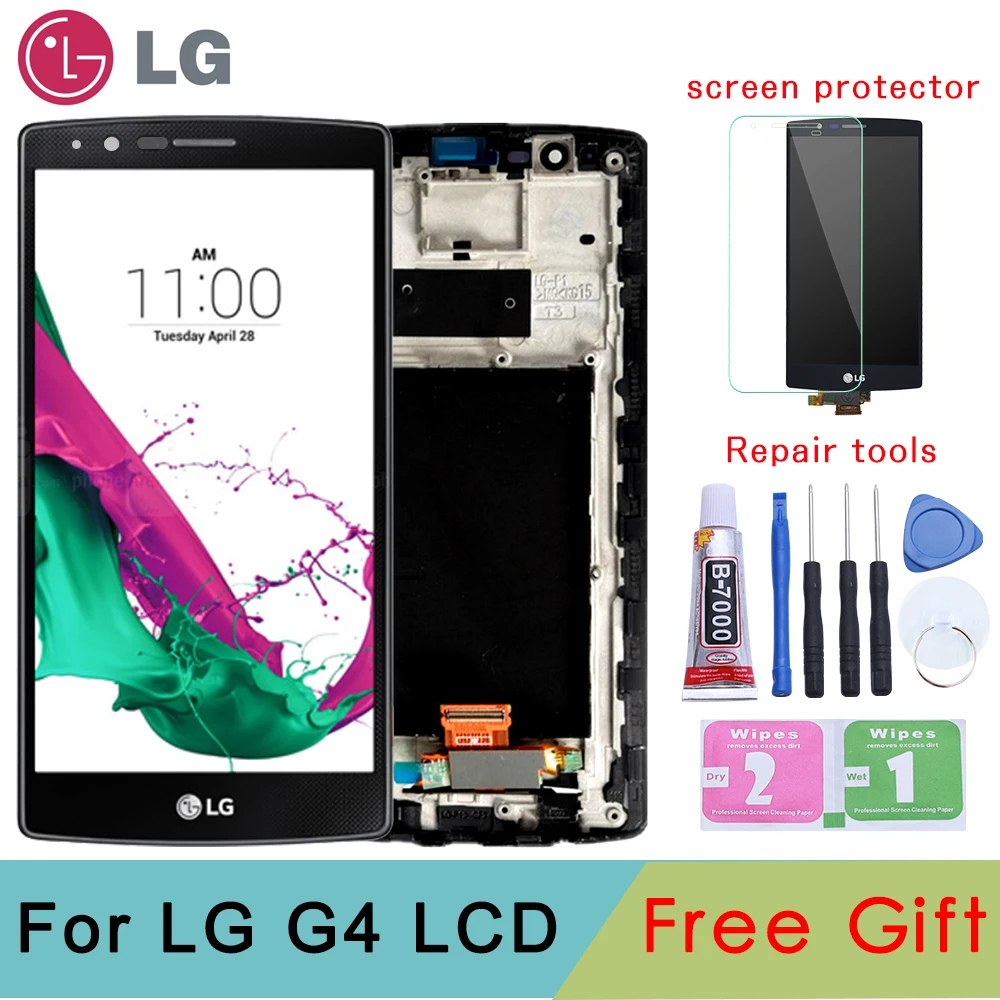Baratos Original 5,5 pulgadas negro 2560x1440 LG G4 H815 pantalla LCD con montaje de digitalizador con pantalla táctil LG G4 H815 LCD probado garantía
