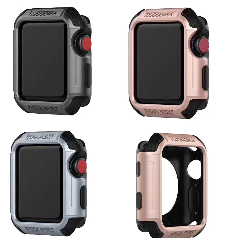Protective soft Case for Apple Watch band Tough armor cover 38mm Series 1/2/3 ,For iwatch TPU 42mm cover antishock back case