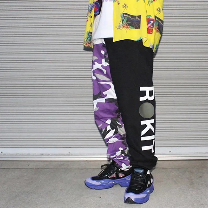 Zk Camo Cargo Herren Hosen Mode Taktische Hosen Hip Hop Casual Streetwear Camouflage Hosen Lose Stricken Lauf Patchwork Rokit Delikatessen Von Allen Geliebt Jogginghose