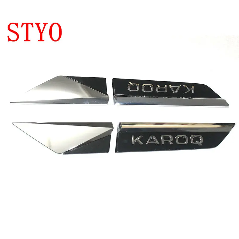 

STYO for KAROQ 2018 Car ABS Side Wing Fender Door Emblem Badge Sticker Trim