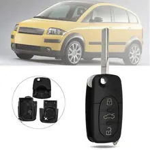 3 Botões Virar Remoto Dobrável Chave Do Carro Fob Caso Shell + Uncut Chave de Substituição da lâmina Para Audi A2 A3 A4 A6 A8 TT 1996-2006